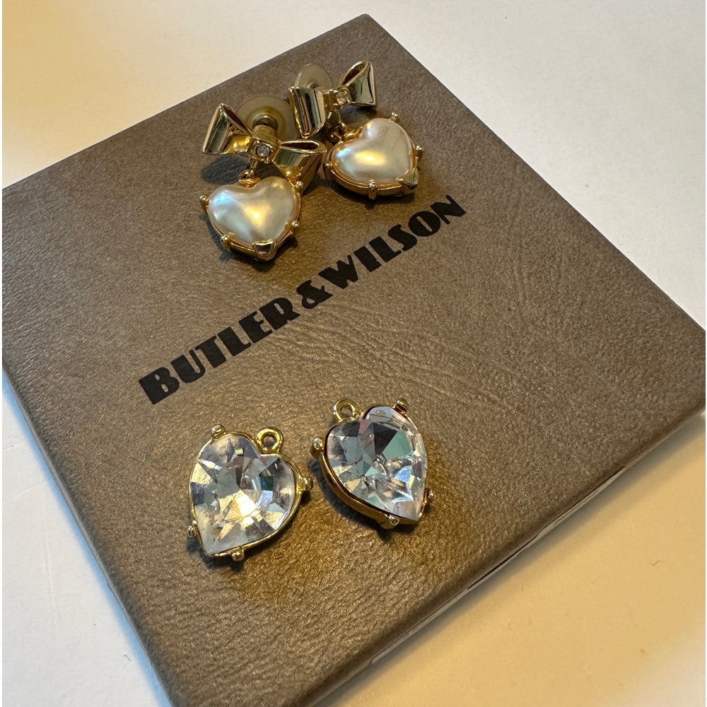 Butler and Wilson vintage Bow Drop earring set